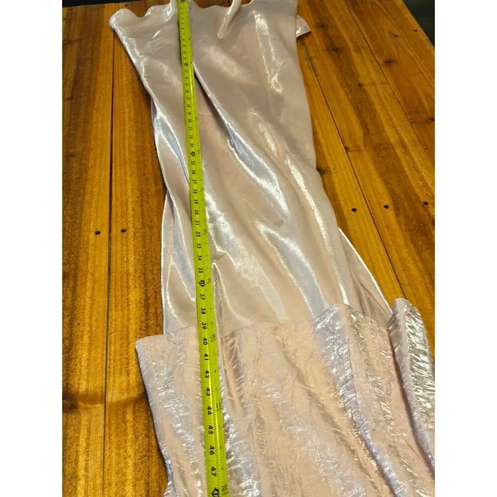 NWT Jessica Howard Pink Iridescent Metallic Formal Maxi Dress Jacket Set 8